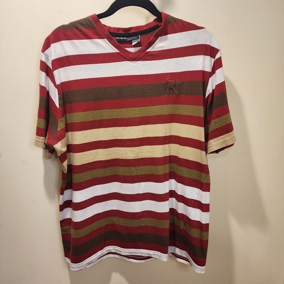 ROCAWEAR stripes men's tshirt size M - Picture 6 of 11